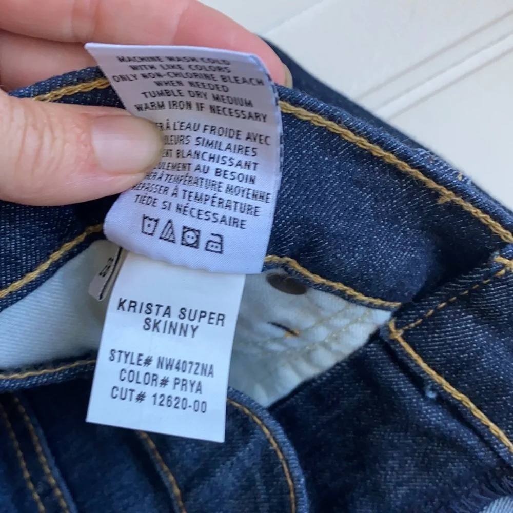 HUDSON Krista Super Skinny Jean Distressed Dark Wash 28 - Picture 8 of 9